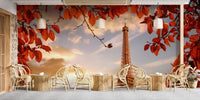 Autumn Leaves Surrounding Eiffel Tower Wallpaper B166
