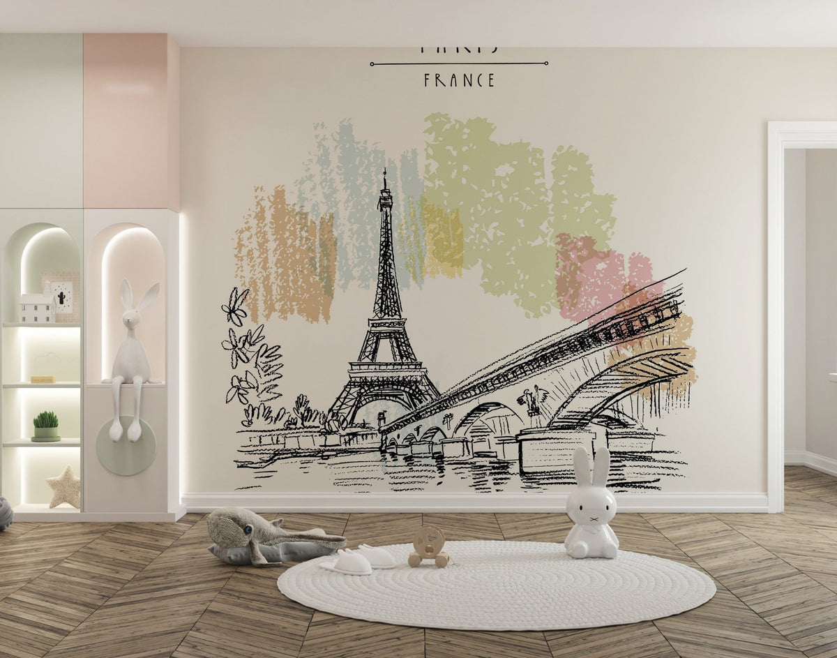 Eiffel Tower art mural for modern walls B165