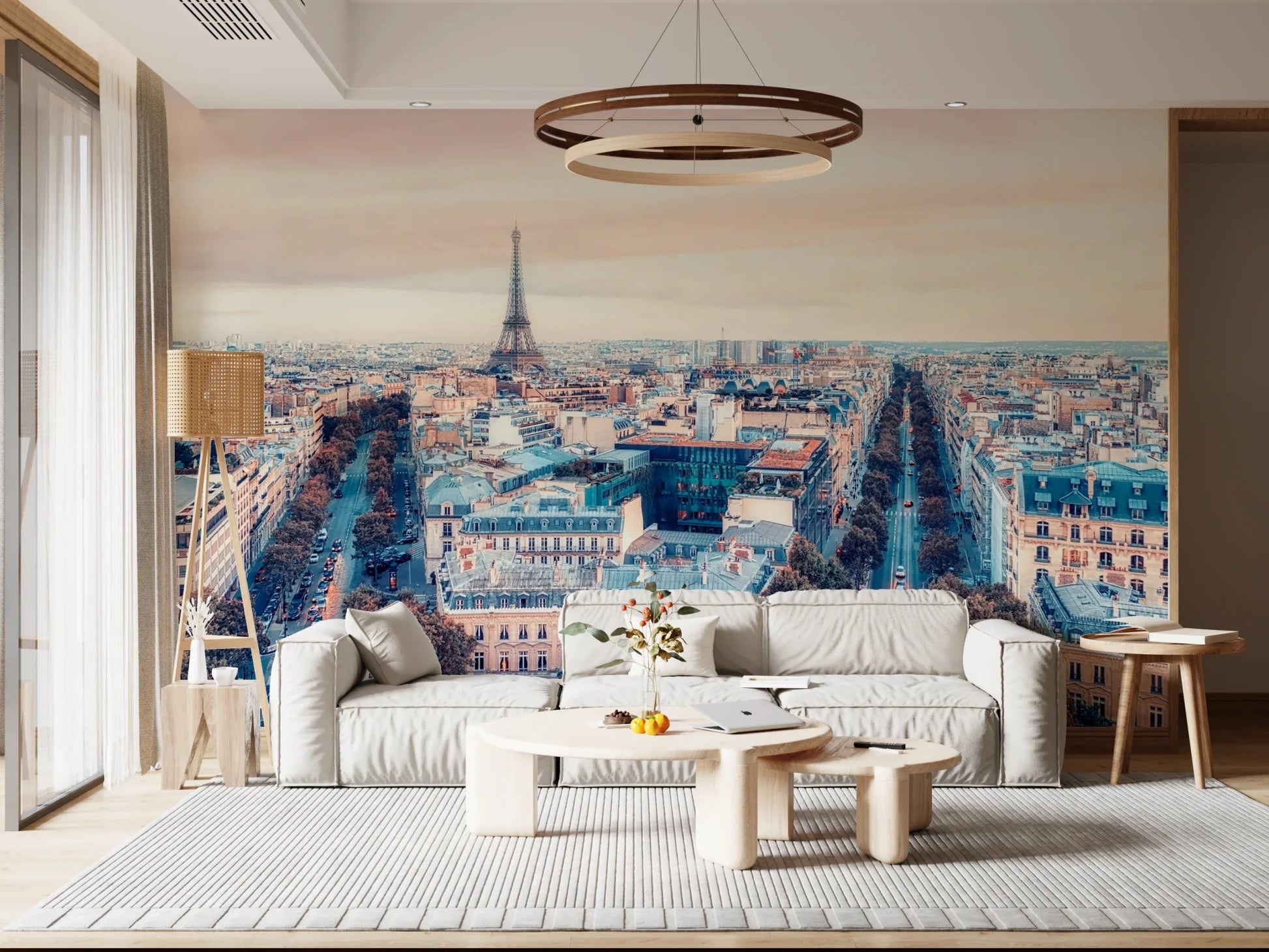 Eiffel Tower View Wall Mural architectural scene for a stylish apartment