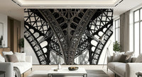 Classical Parisian architecture wall mural for a sophisticated home office wallpaper.
