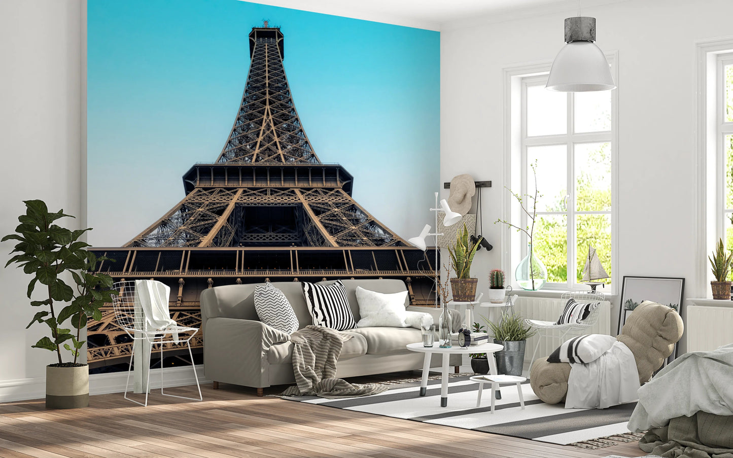 Paris wallpaper showing detailed Eiffel Tower structure