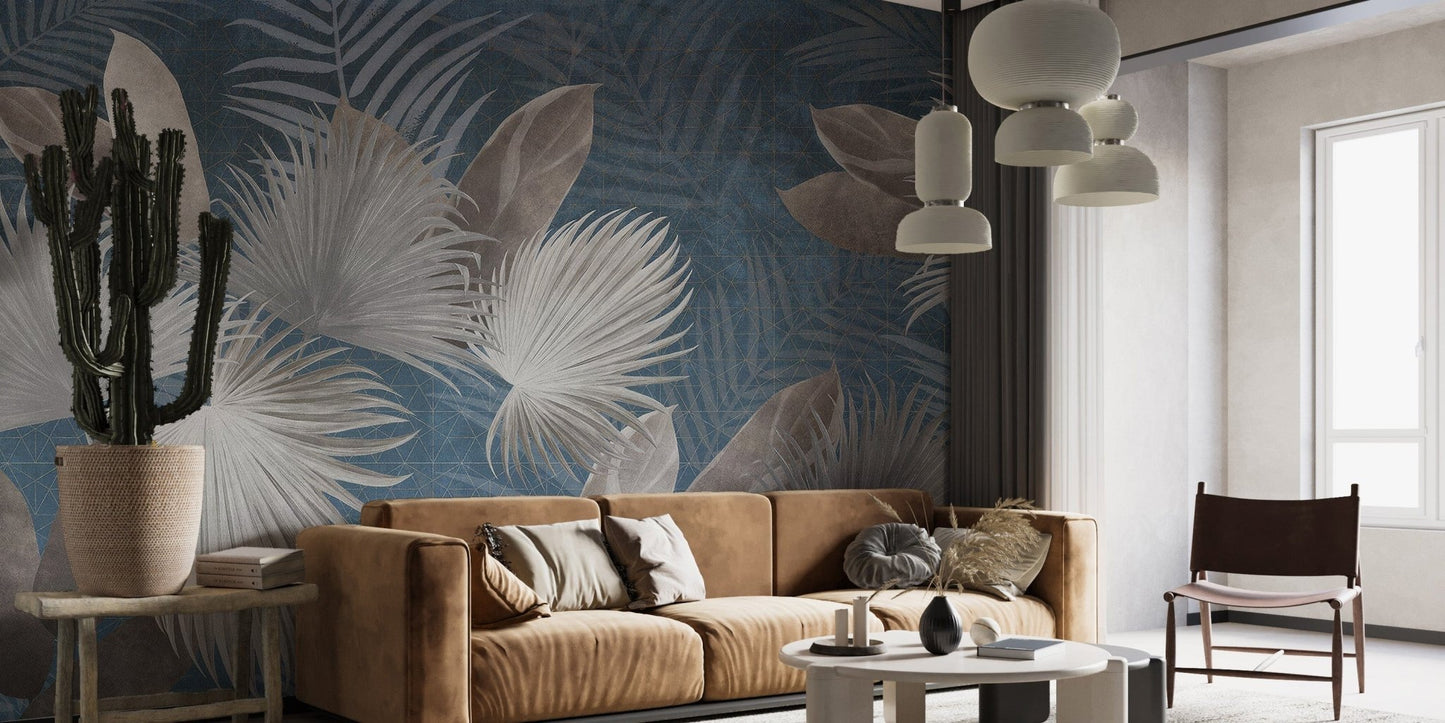 Bold El Dorado-inspired blue wallpaper design, C183