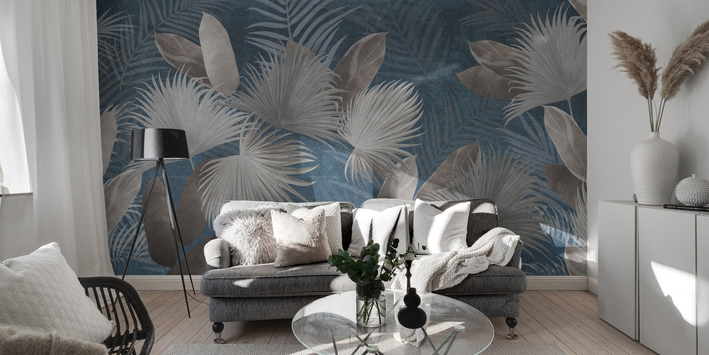 Elegant El Dorado blue wall mural, C183
