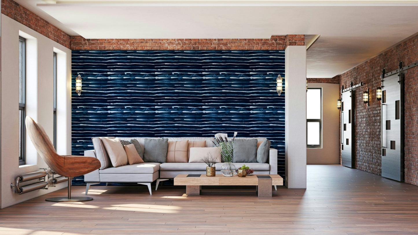 Electric blue mural design

