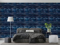 Modern navy stripe wallpaper

