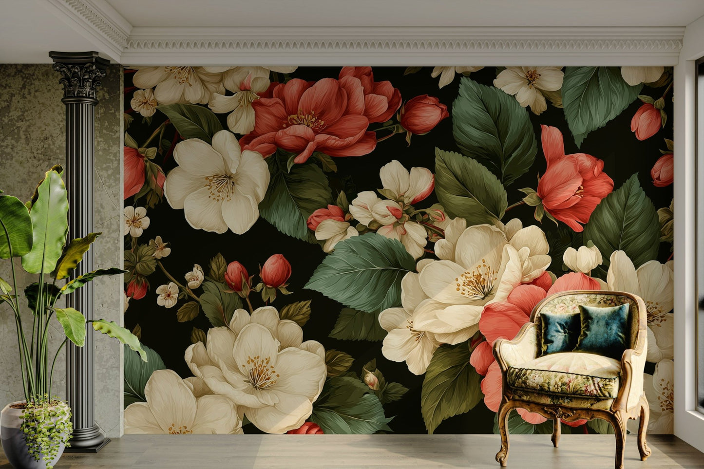 The mural covers a significant wall area.
