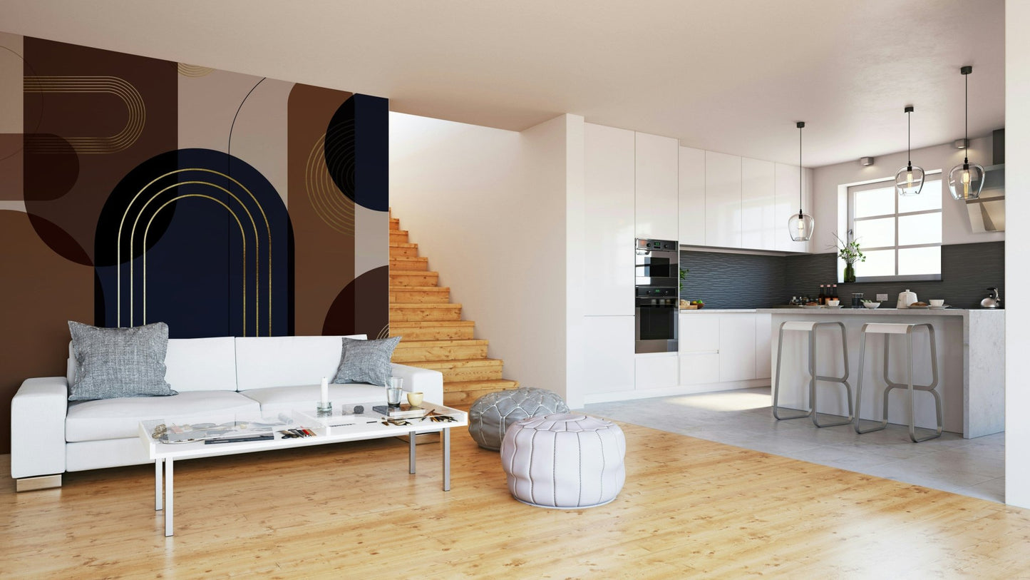 Moody tones geometric wall mural

