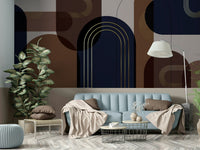 Elegant brown and navy wall mural

