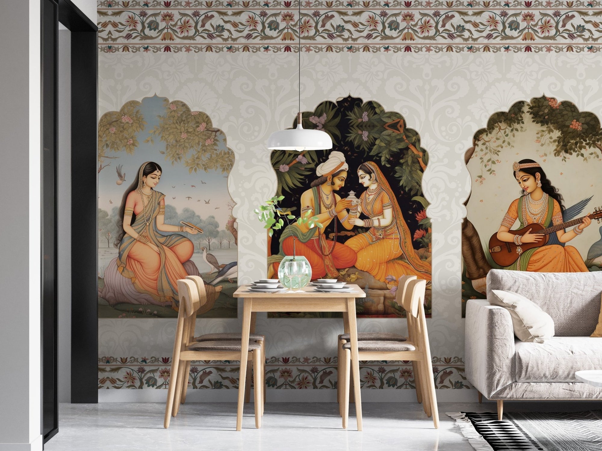 Elegance of the East wallpaper with a royal mural design., B879