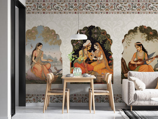 Elegance of the East wallpaper with a royal mural design., B879