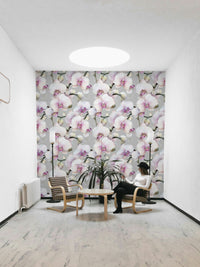 Bold orchid wallpaper design for modern spaces.

