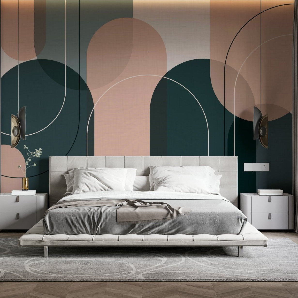 Gentle arches in soft tones for a peaceful wall decor., GD1806