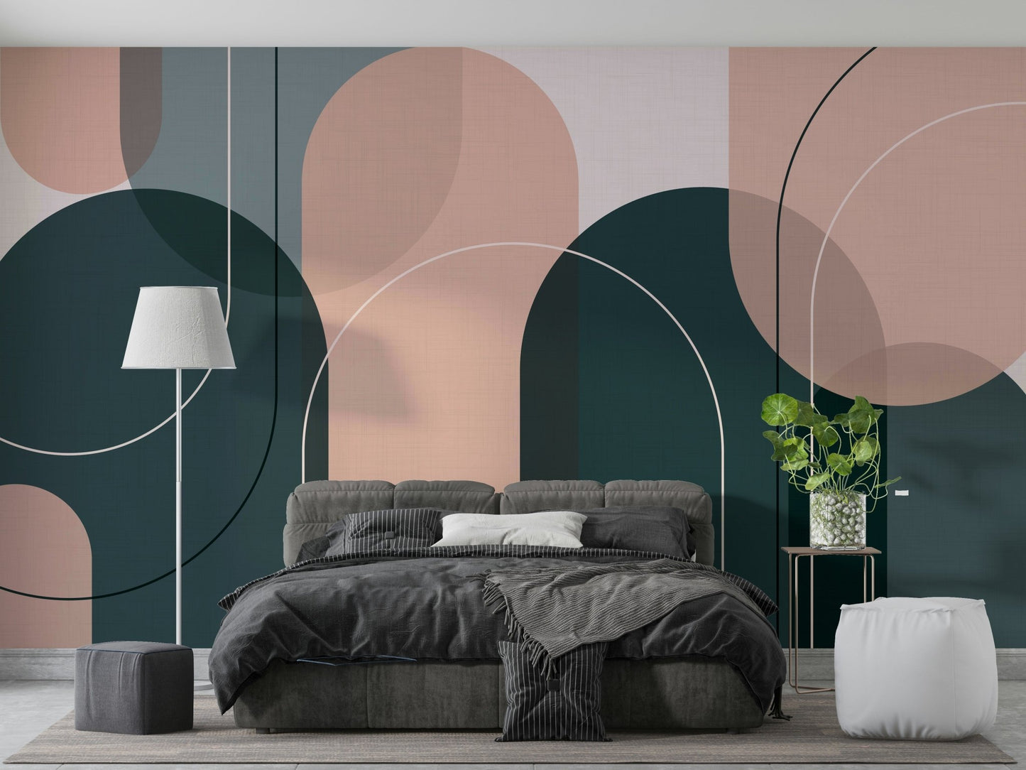Soft-toned arches wall mural for a calming room ambiance., GD1806