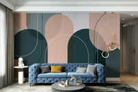 Calming pastel arches wall mural for contemporary design., GD1806