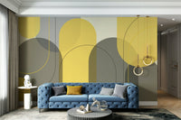 Warm taupe and yellow arches for living room decor., GD1867