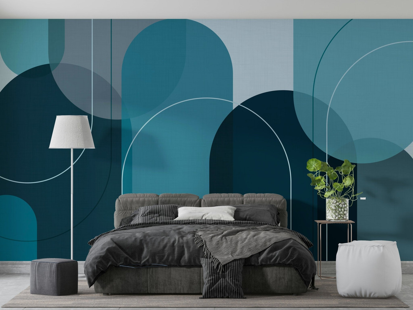 Elegant Arches Turquoise Tones Wall Mural

