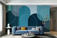 Turquoise Tones in Arches Wall Mural Design

