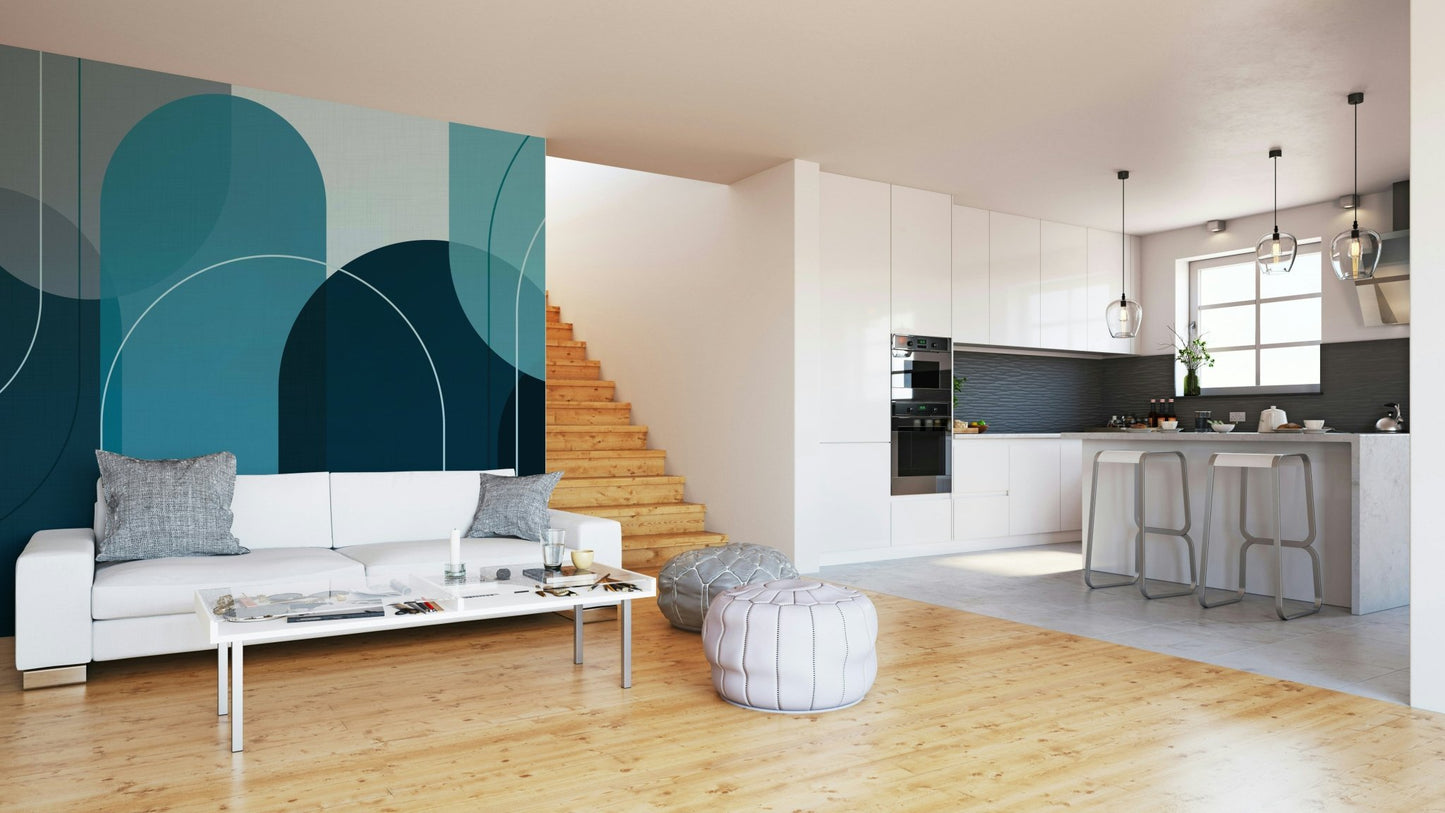 Stunning Elegant Arches in Turquoise Mural

