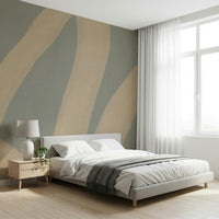A contemplative gentle arc wallpaper mural for a feature wall.