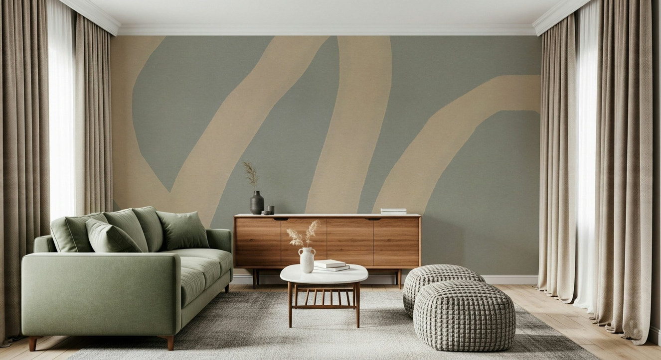 A beautiful abstract arc wallpaper mural for a modern home.