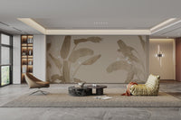 Nature-inspired banana leaf wall covering
