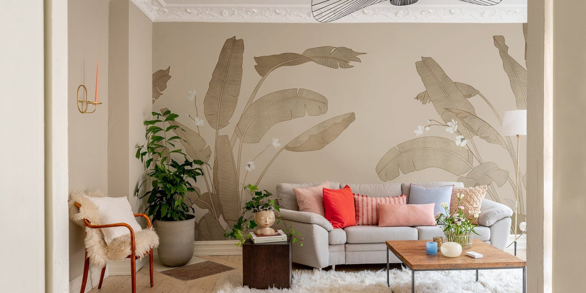 Sophisticated botanical leaf print wallpaper B736
