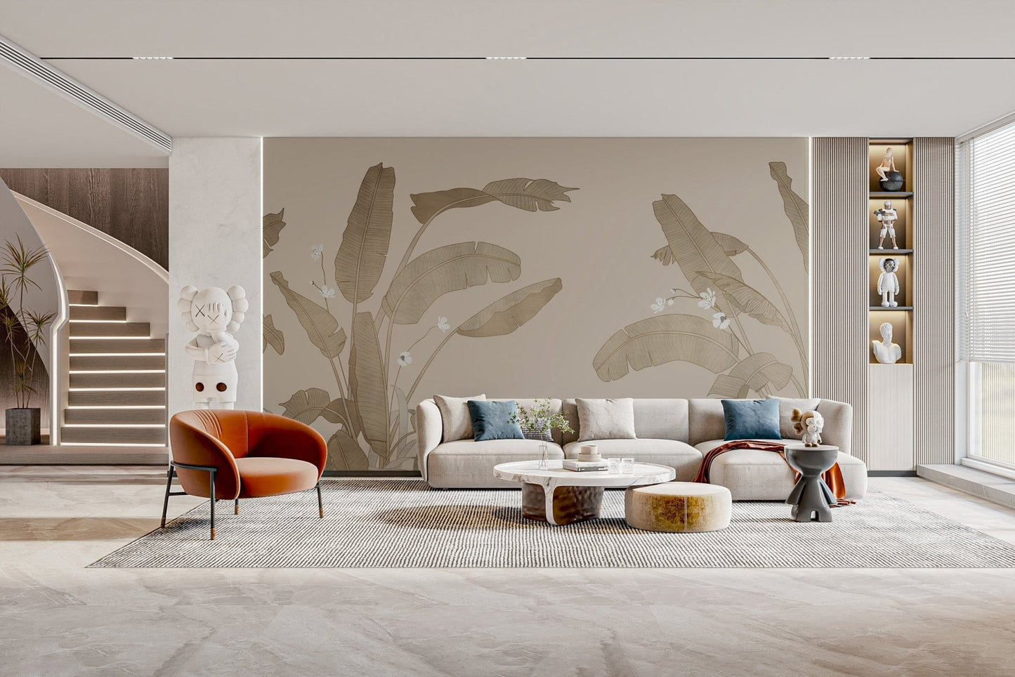 Stylish banana leaves wallpaper pattern
