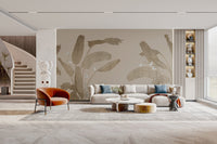 Stylish banana leaves wallpaper pattern
