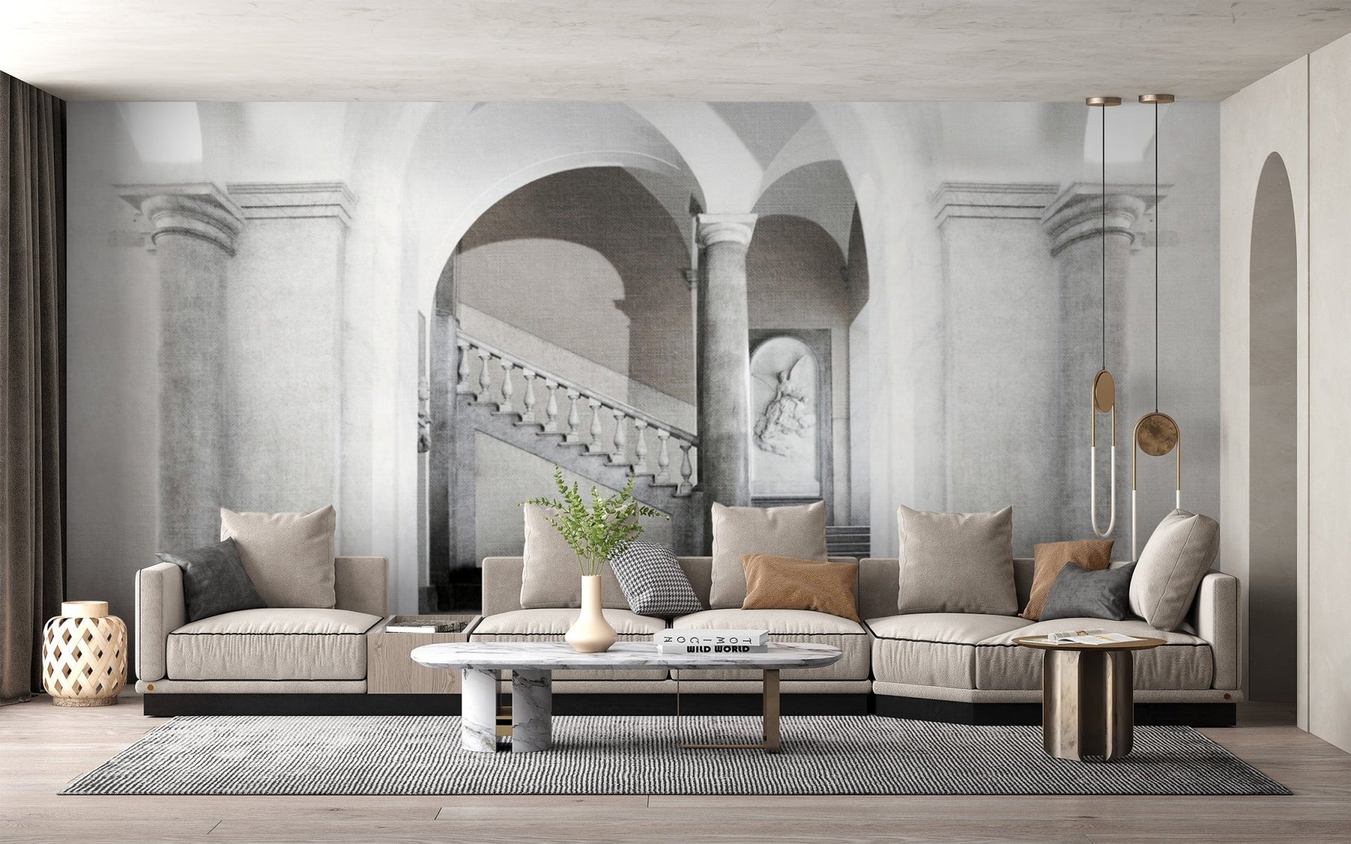 Timeless European hallway wall mural B740
