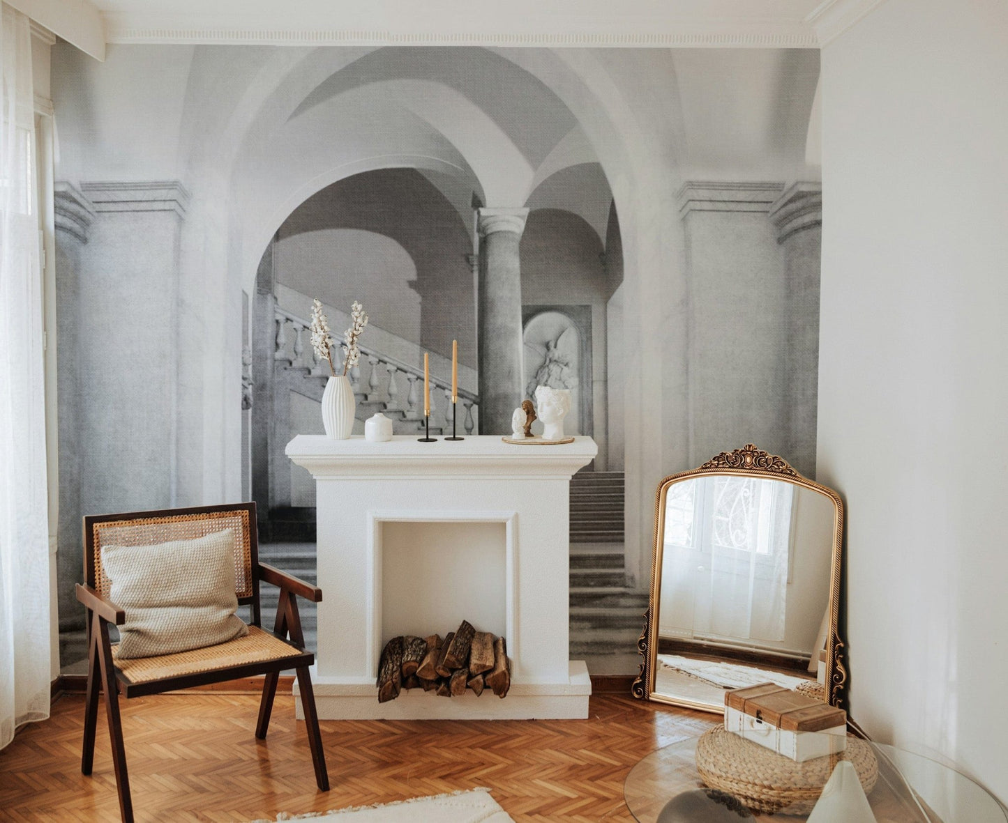 Historic archway and columns mural B740
