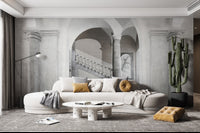 Old-world charm architectural wallpaper B740

