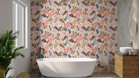 Contemporary Crane Dance Wall Mural Design, AN40