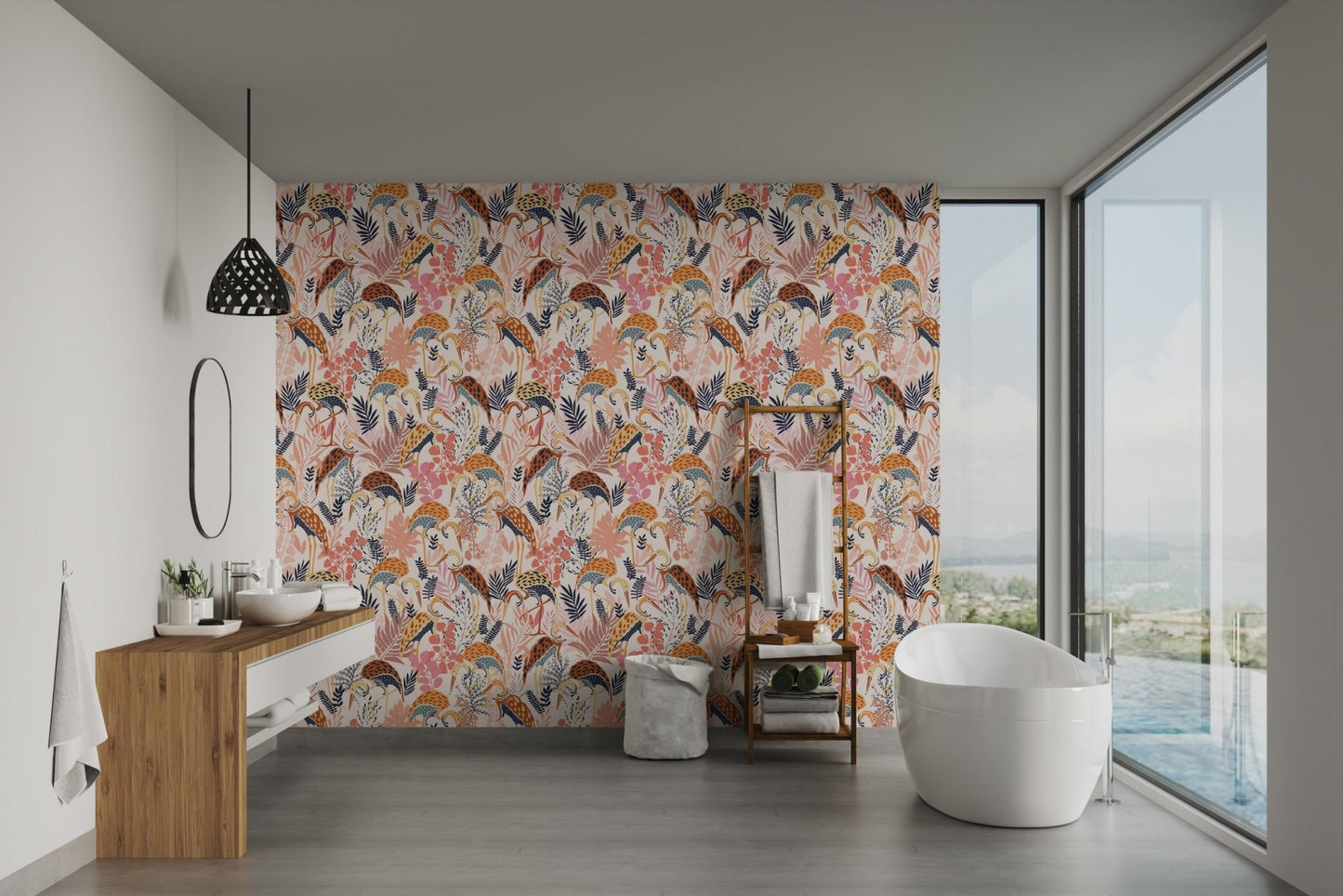 Decorative Elegant Crane Dance Pattern Wallpaper, AN40