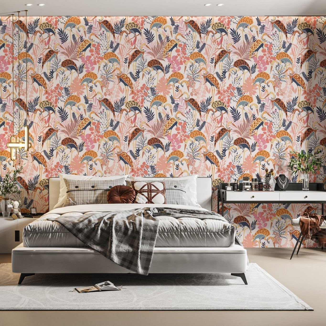 Elegant Crane Dance Wallpaper Mural, AN40