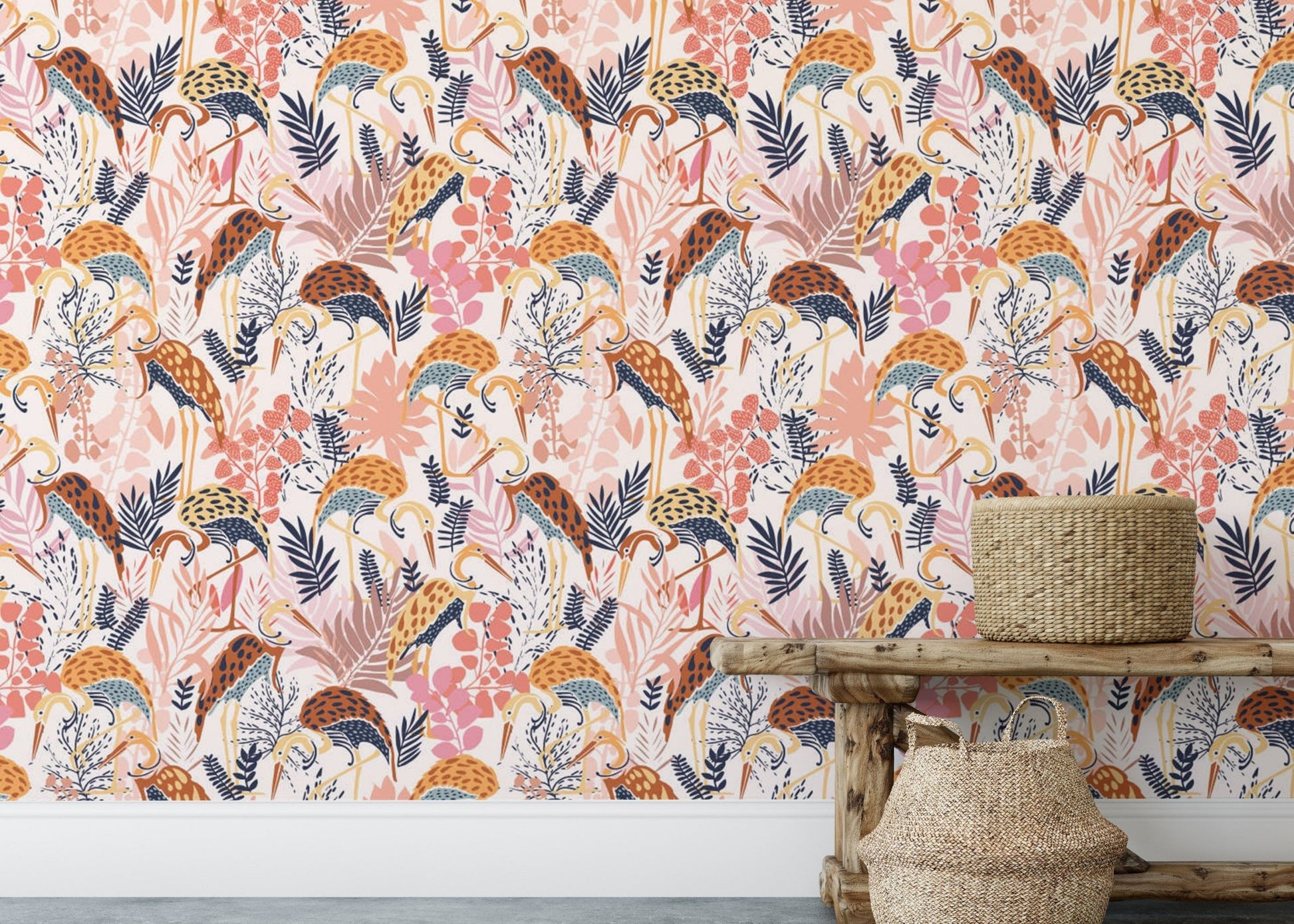 Sophisticated Crane Dance Wall Art Mural, AN40