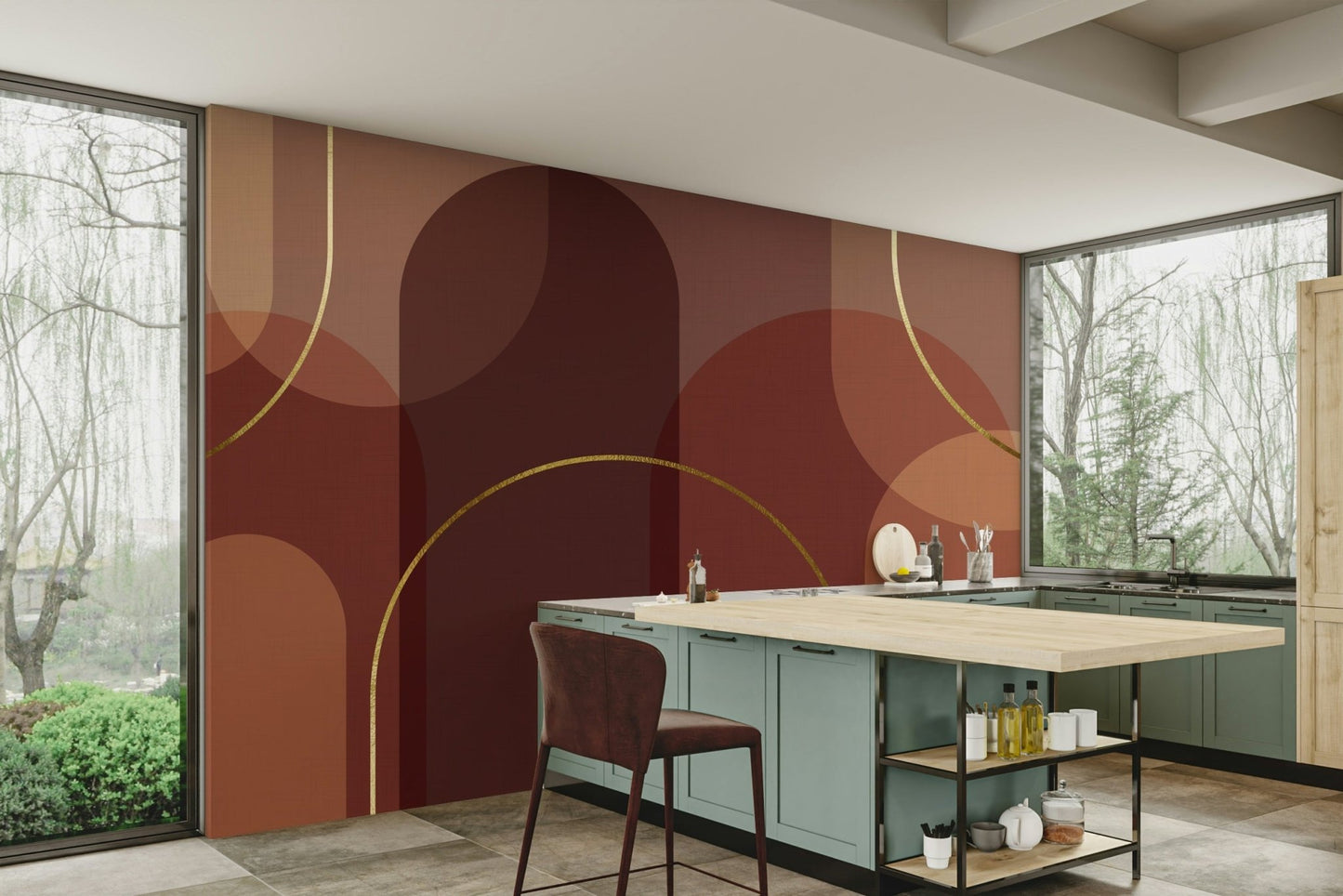Wallpaper with a sophisticated design in neutral colors

