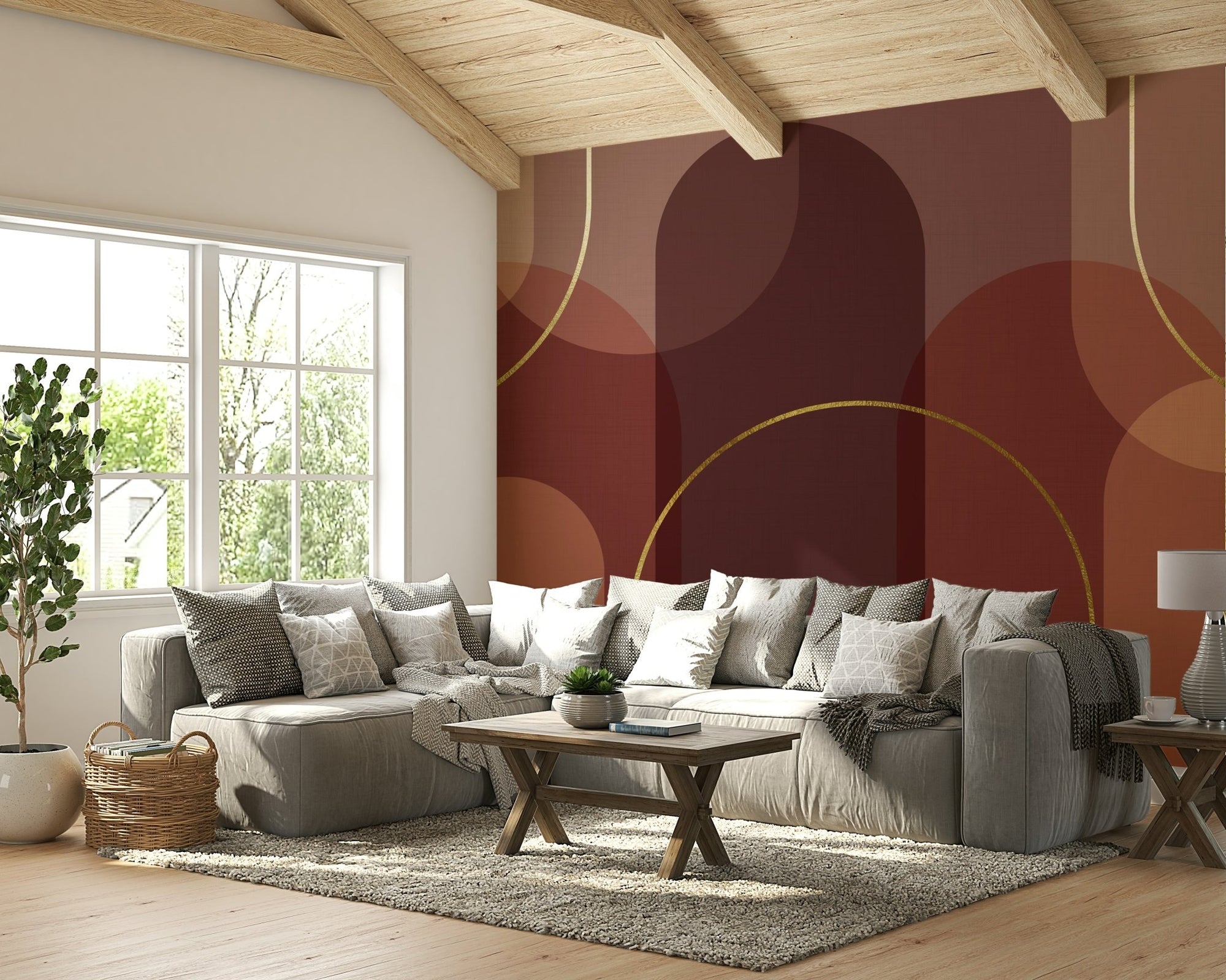 Close-up of a graceful, earthy-toned abstract pattern GD4029

