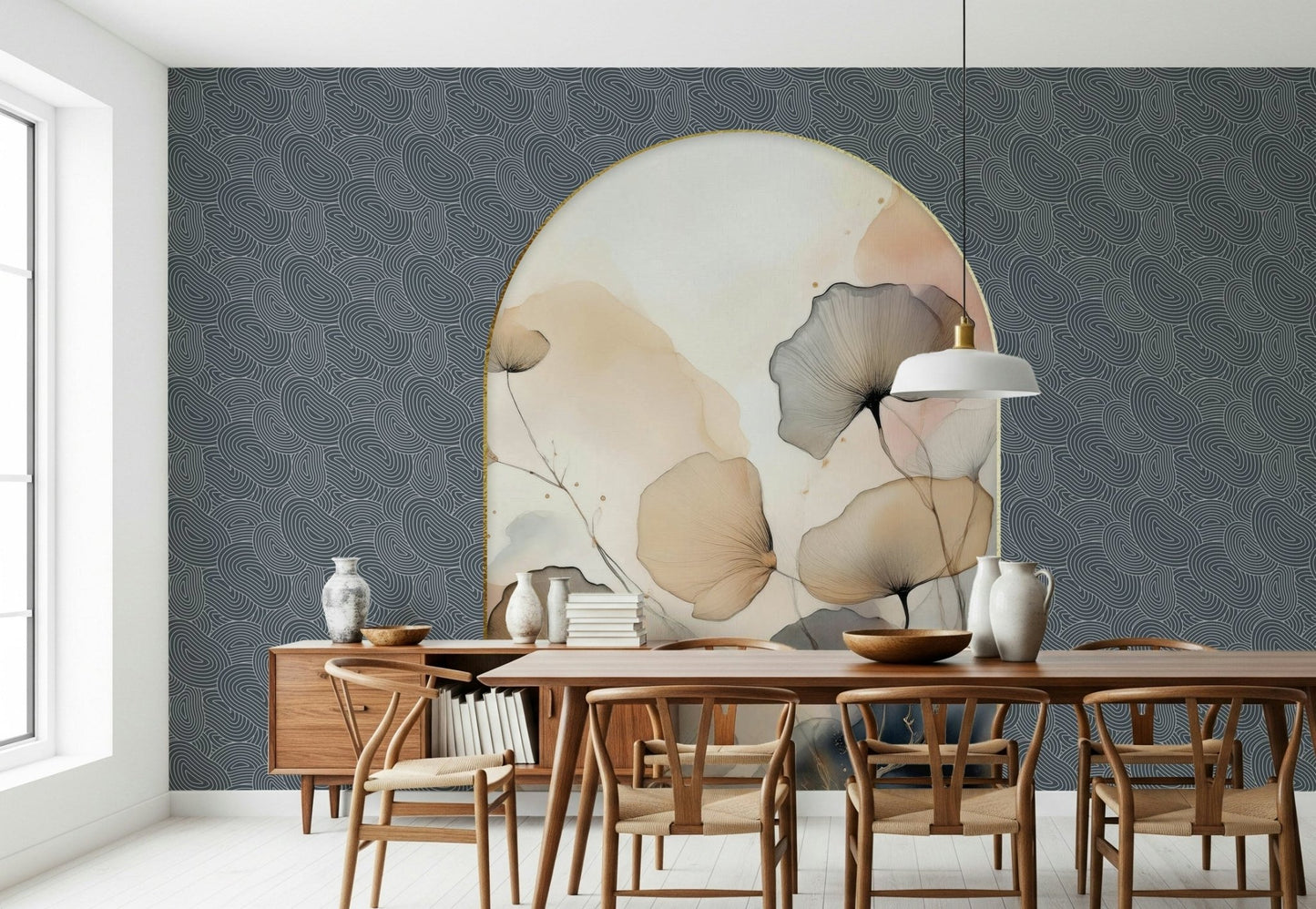 Peel and stick wallpaper called Elegant Floral Archway Wall Mural.