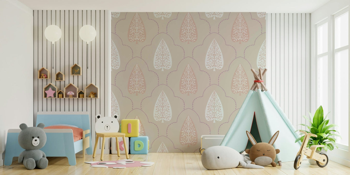 Ornate Foliage sophisticated interior wallpaper with detailed veins.