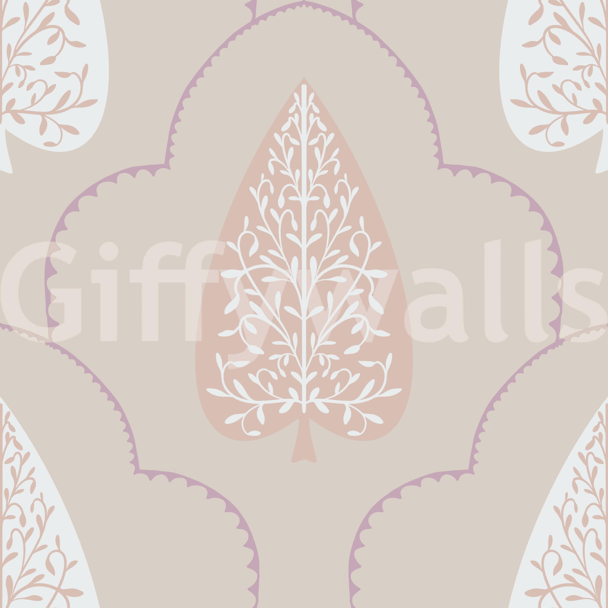 Elegant Foliage stunning wall mural, detailed white branching.