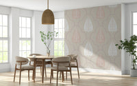 Elegant Foliage sophisticated feature mural, intricate repeating motif.