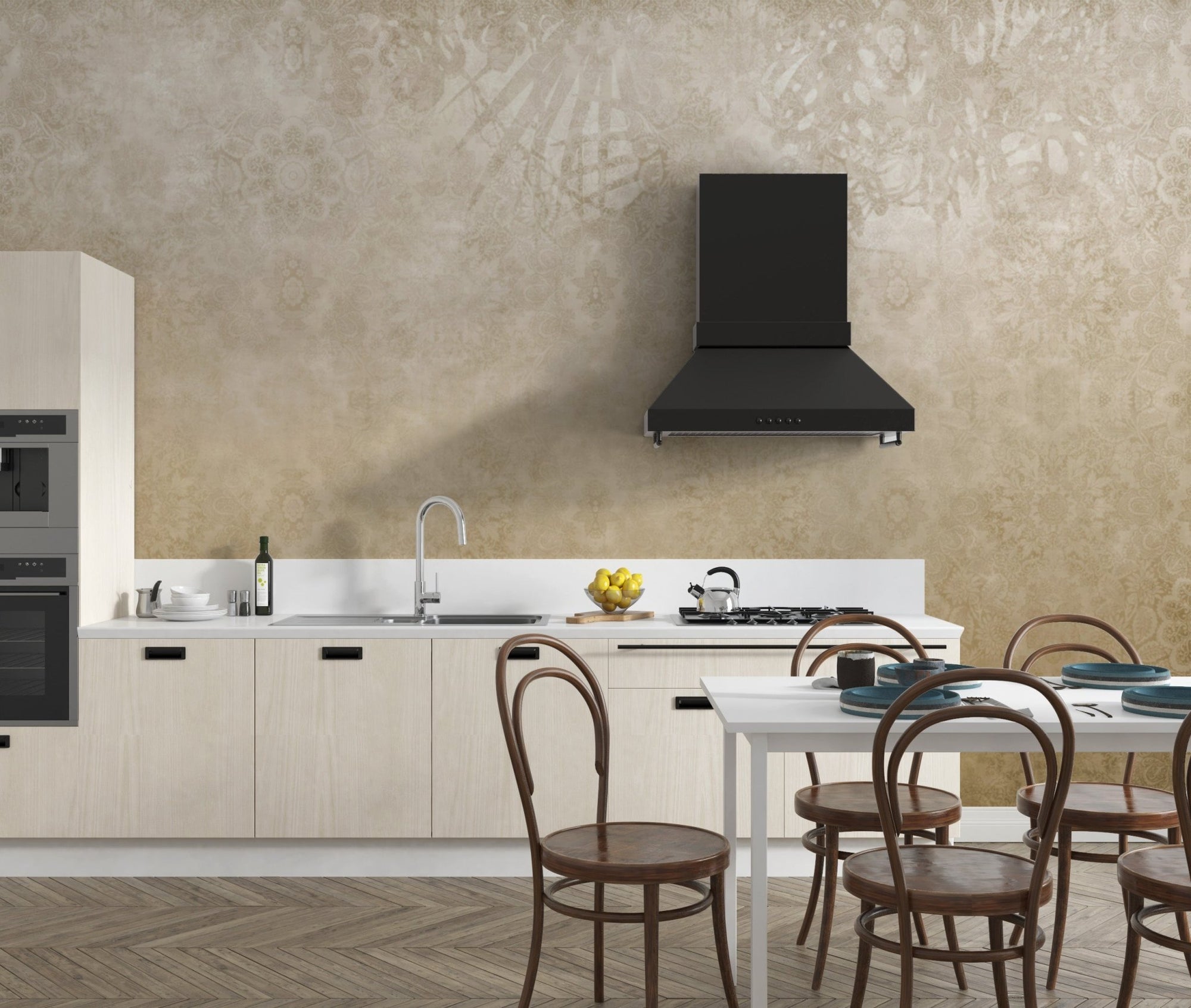Elegant gold damask wallpaper D284
