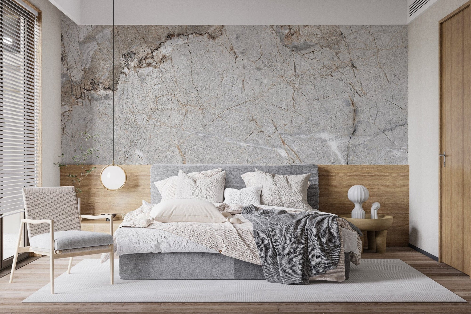 Elegant gray marble wallpaper design, B435