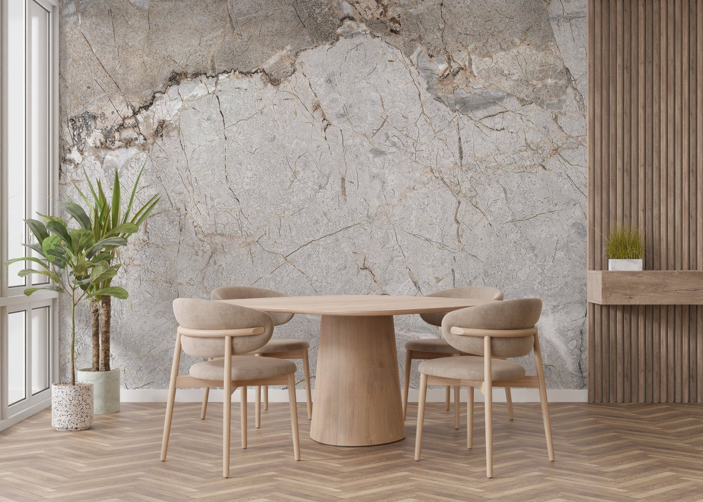 Classic marble veining wallpaper pattern