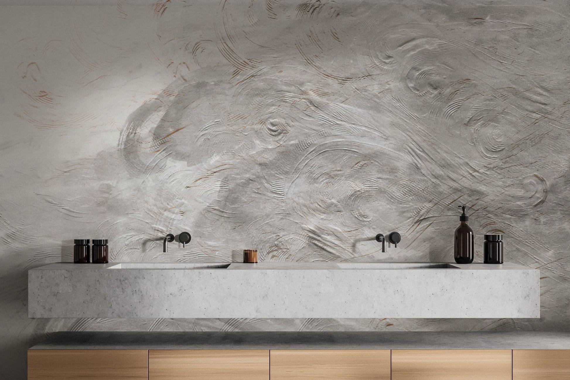 Dynamic gray swirl wallpaper design
