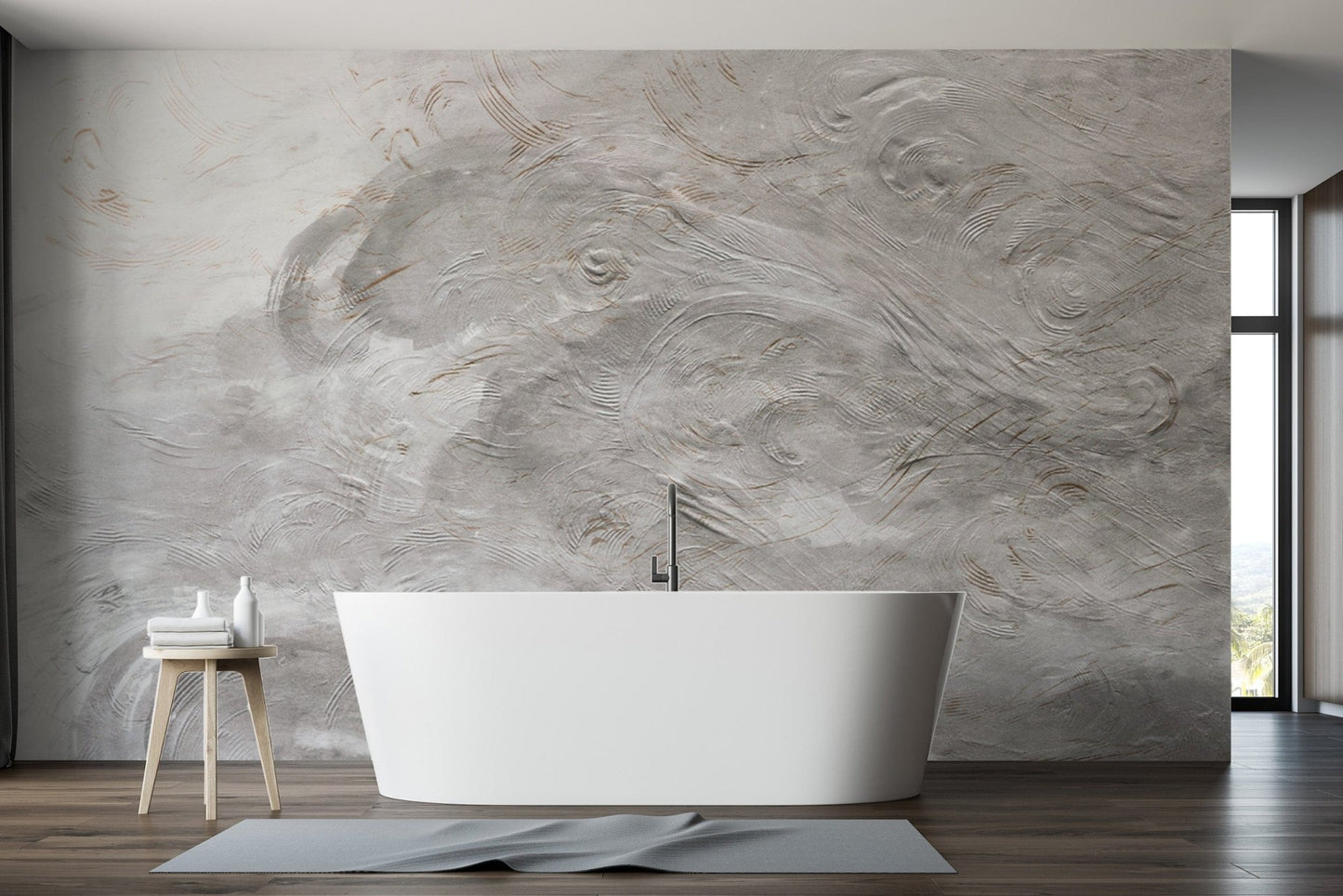 Neutral gray textured swirl wallpaper
