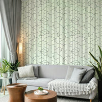 Modern wallpaper with black and white linear art, GD1710