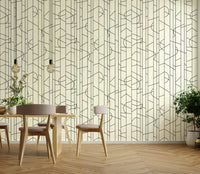 Interior space with black and white wall covering, GD1710