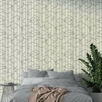 Sophisticated linear pattern on black and white wall, GD1710