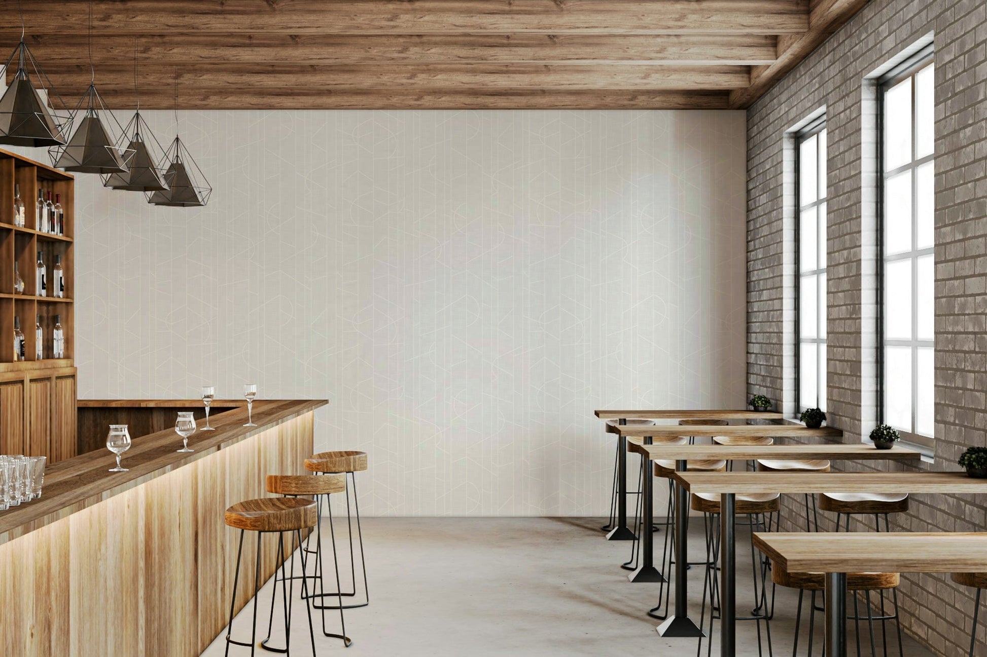 Modern canvas wallpaper with soft geometric curves